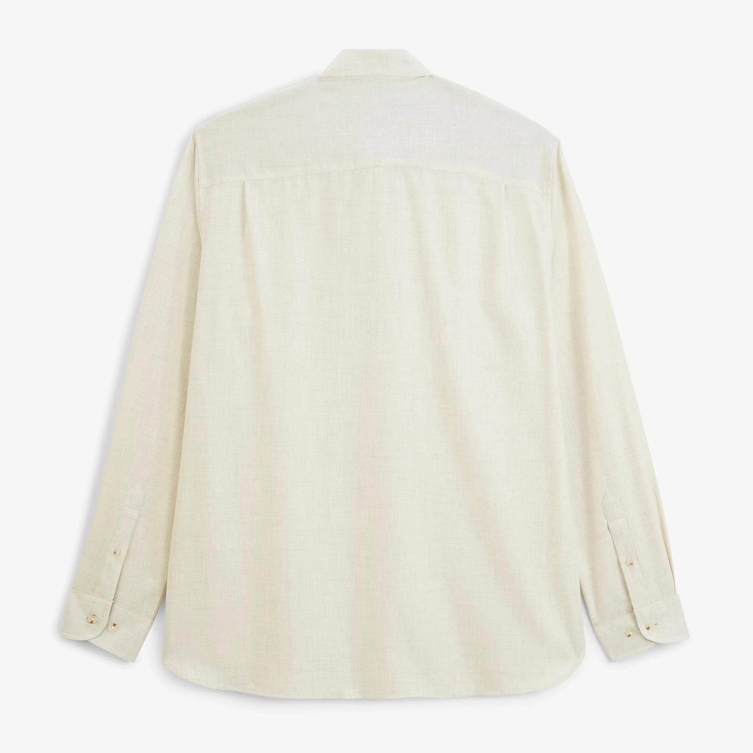 Chemise manches longues coton chiné blanc cassé 2/4