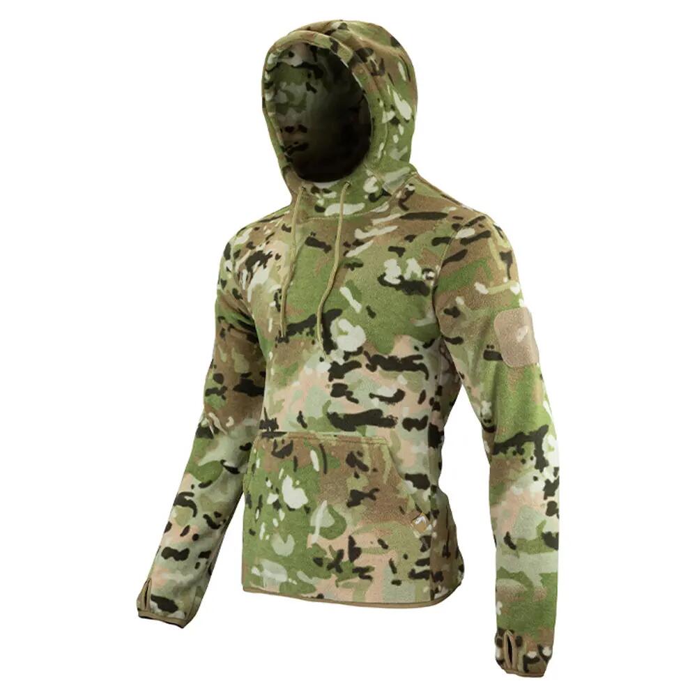 Kapuzenpullover für , Fleece Herren Tarngrün 3/4