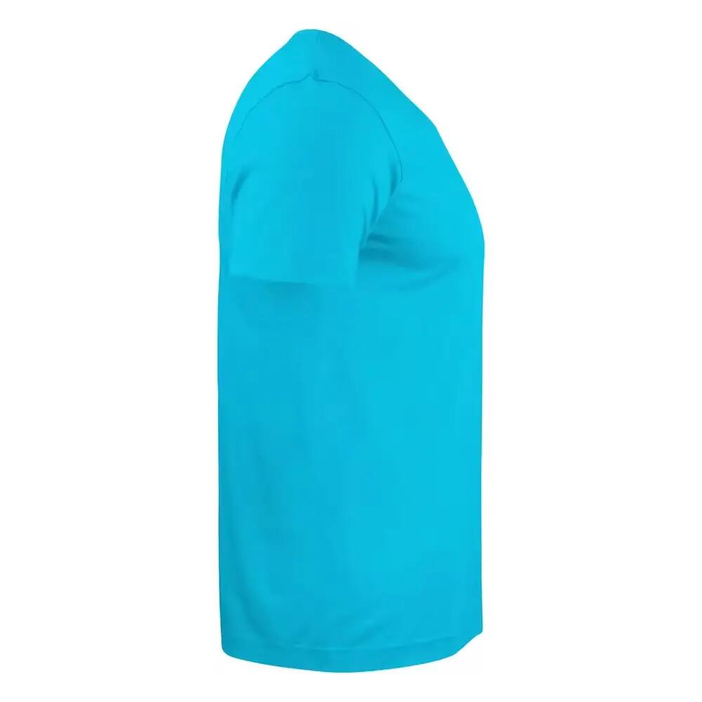 Mens Basic V Neck ShortSleeved TShirt (Turquoise) 3/4