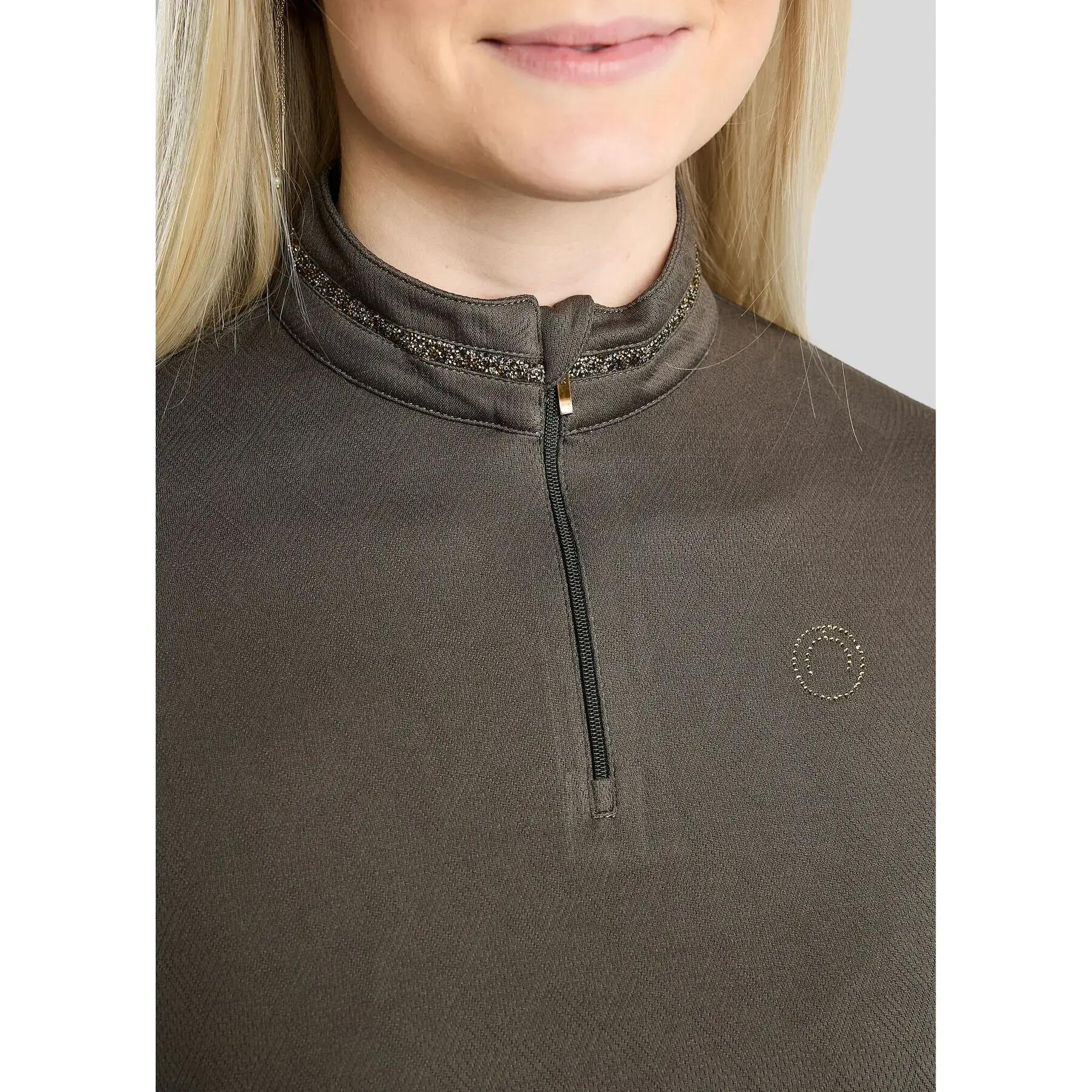 Polo d'équitation manches longues femme Montar Ekta 2/4