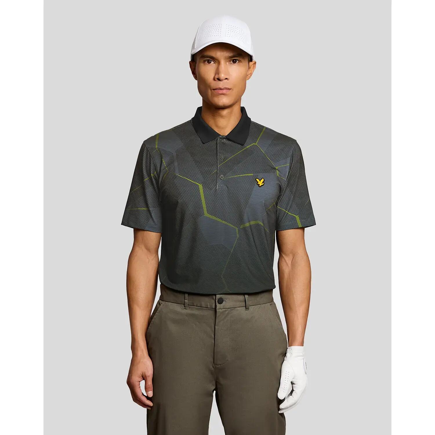 Polo w geometryczny wzór Lyle & Scott 2/6