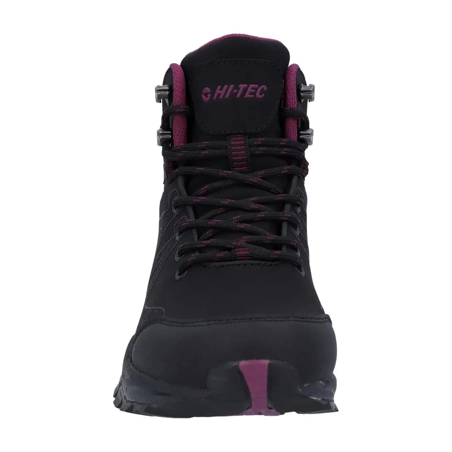 Chaussures Montantes De Marche JACKDAW Femme (Noir / Bordeaux) 5/5