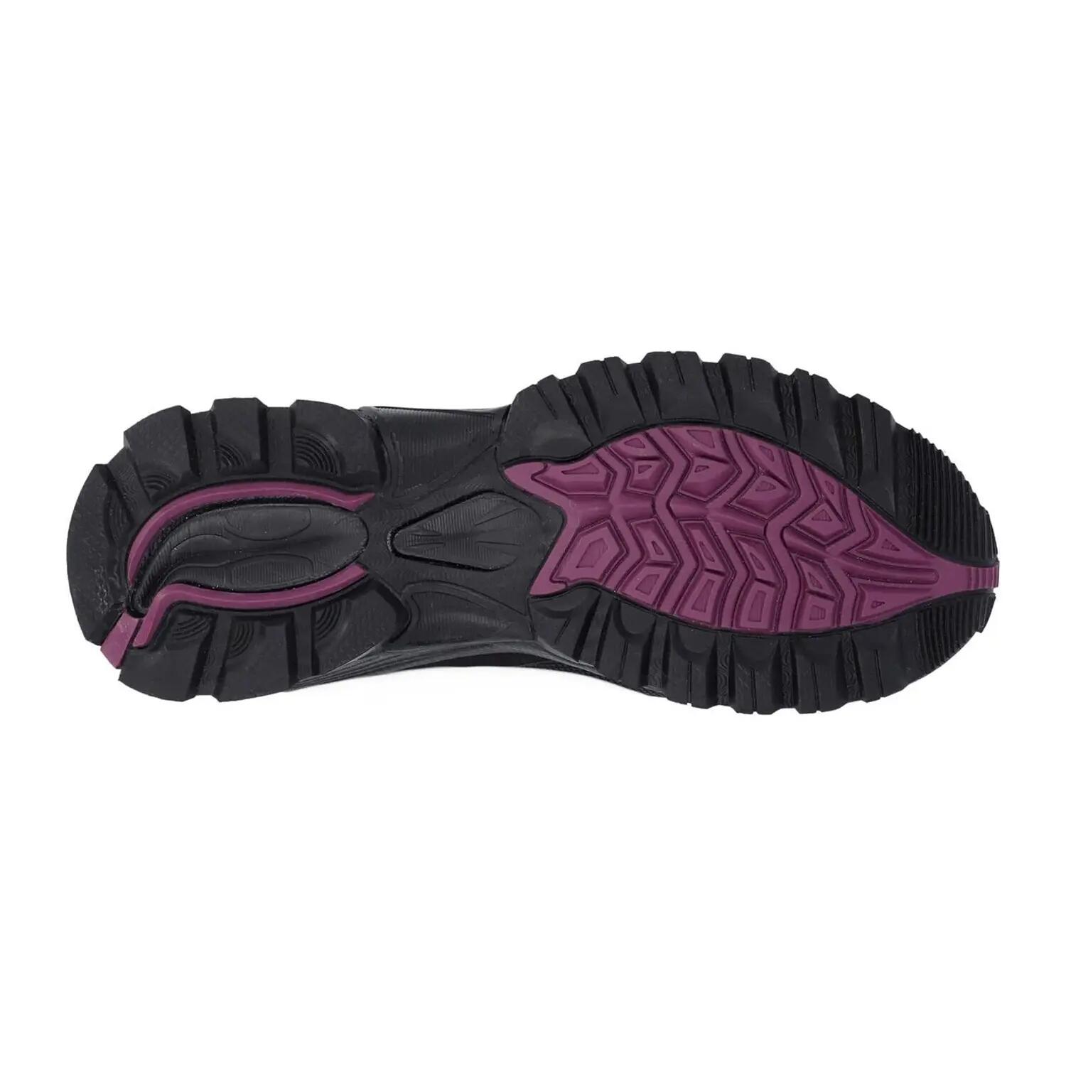 Chaussures Montantes De Marche JACKDAW Femme (Noir / Bordeaux) 3/5