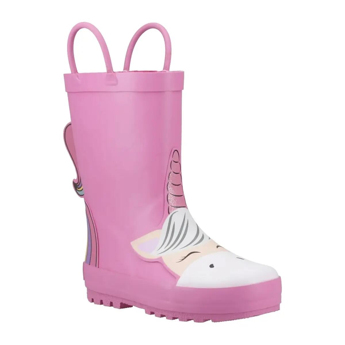 "Puddle" Einhorn Gummistiefel für Kinder Pink 4/6