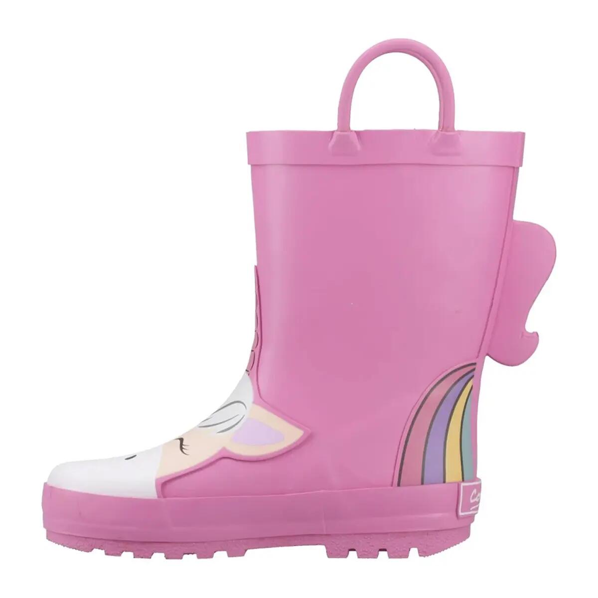 "Puddle" Einhorn Gummistiefel für Kinder Pink 3/6