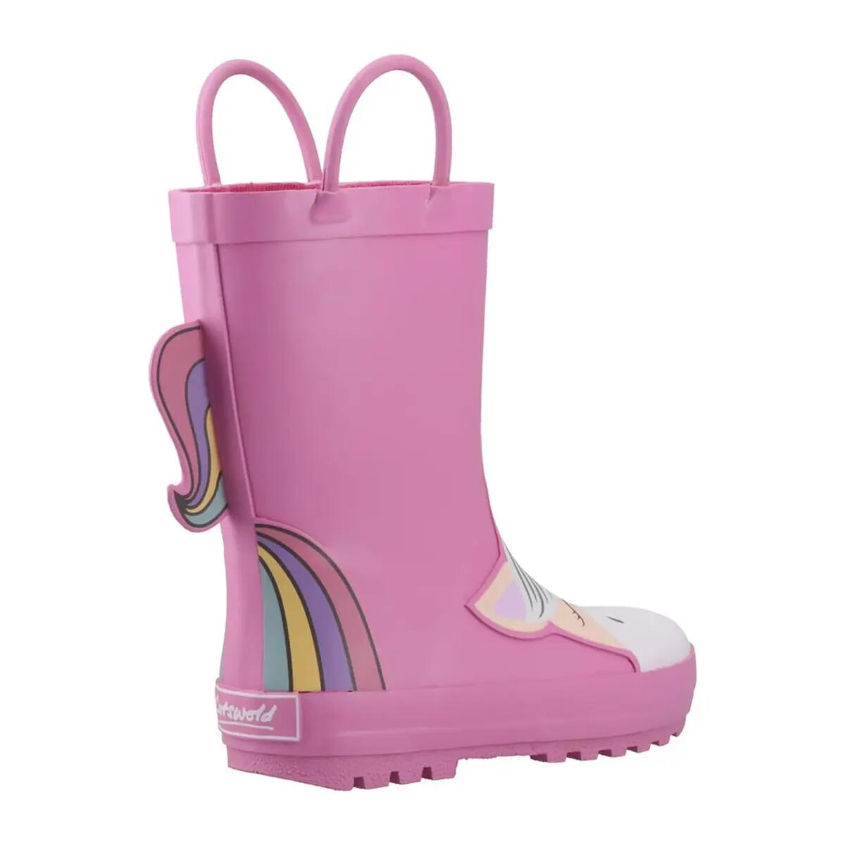 "Puddle" Einhorn Gummistiefel für Kinder Pink 2/6