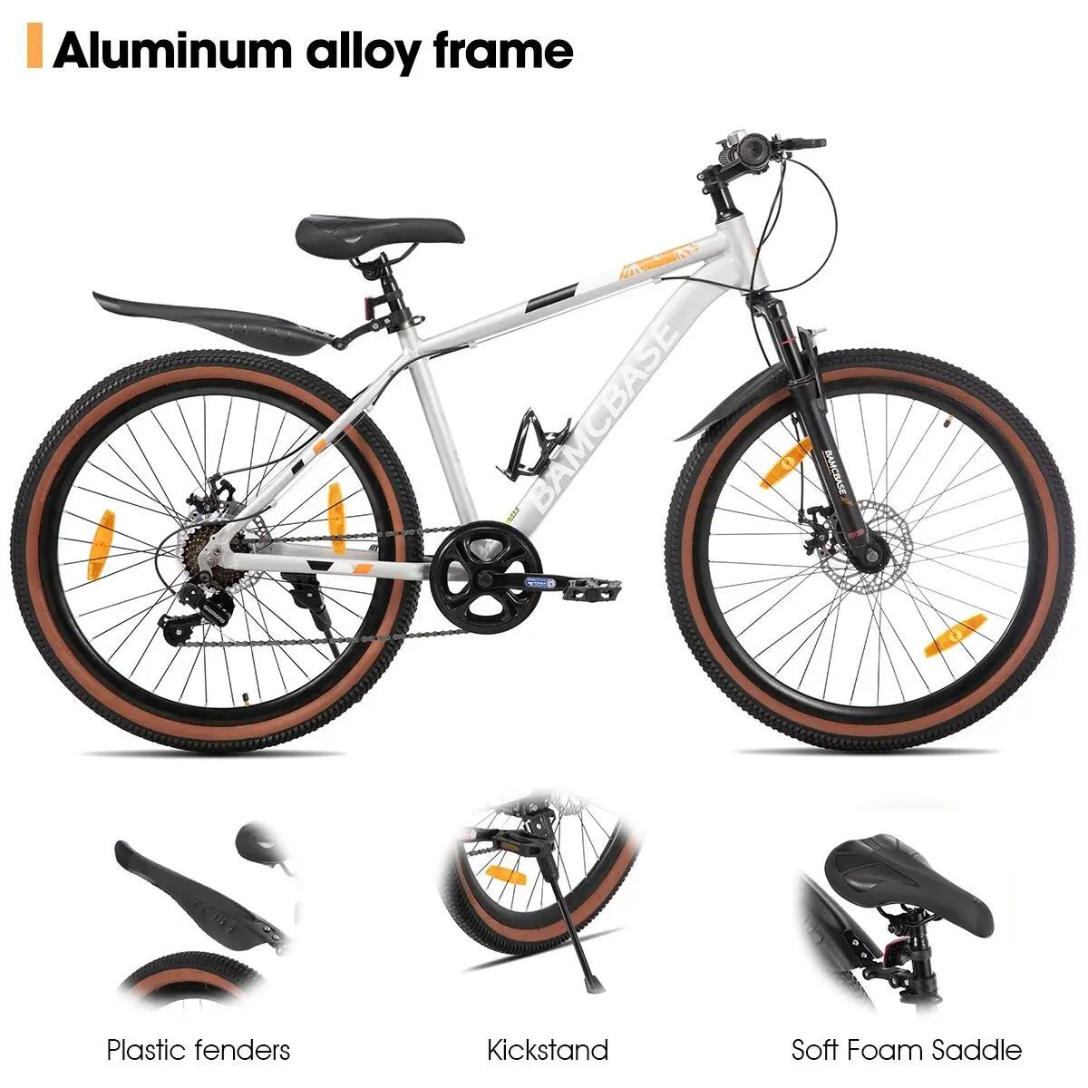 Damen Herren Mountainbike 26 Zoll 7-Gang Aluminium Scheibenbremsen Bloomer 2/6