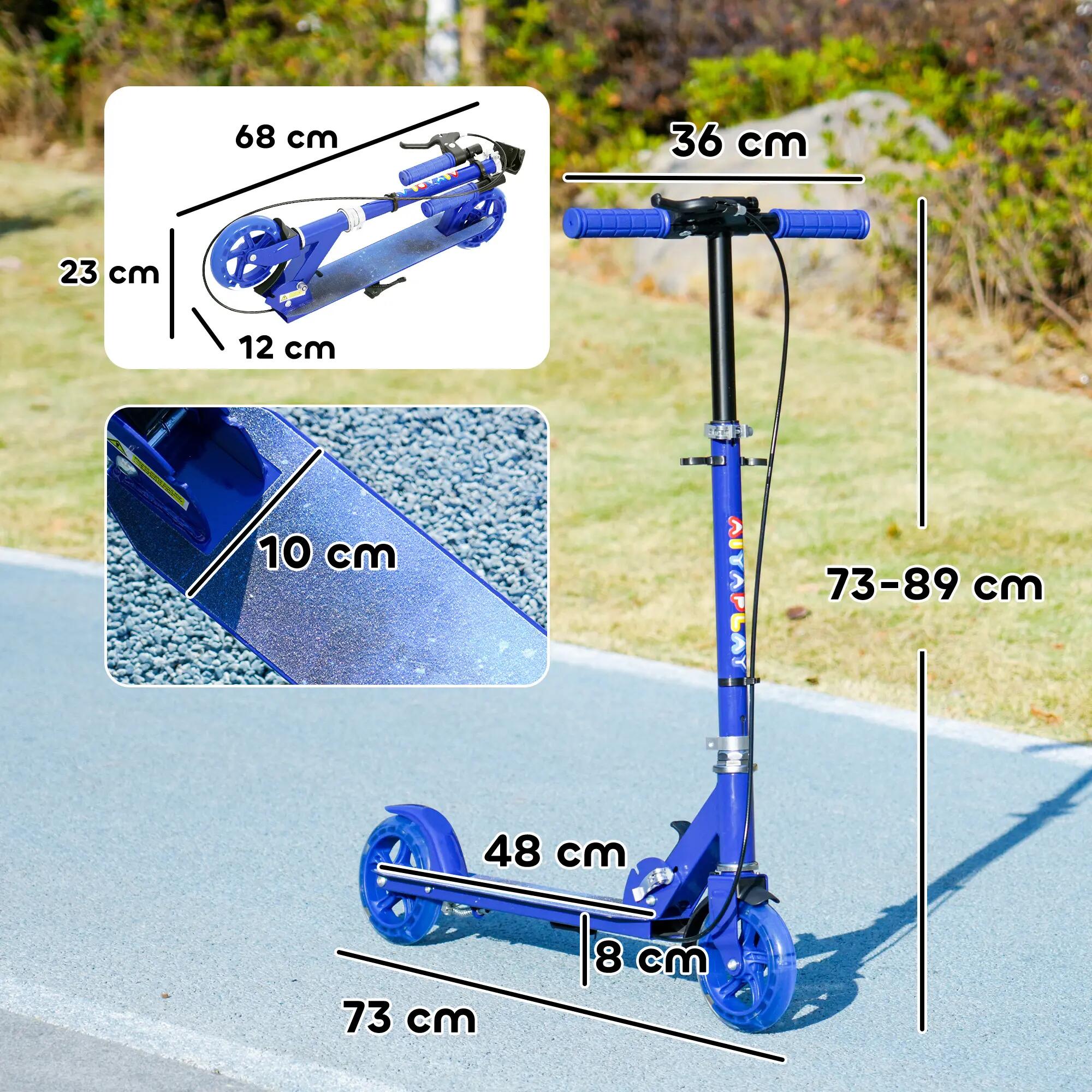 Trottinette pliable réglable enfant roues lumineuses LED métal 3/5