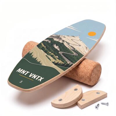 Blnc houten balance board met kurkroller – alpine collection mont ventoux