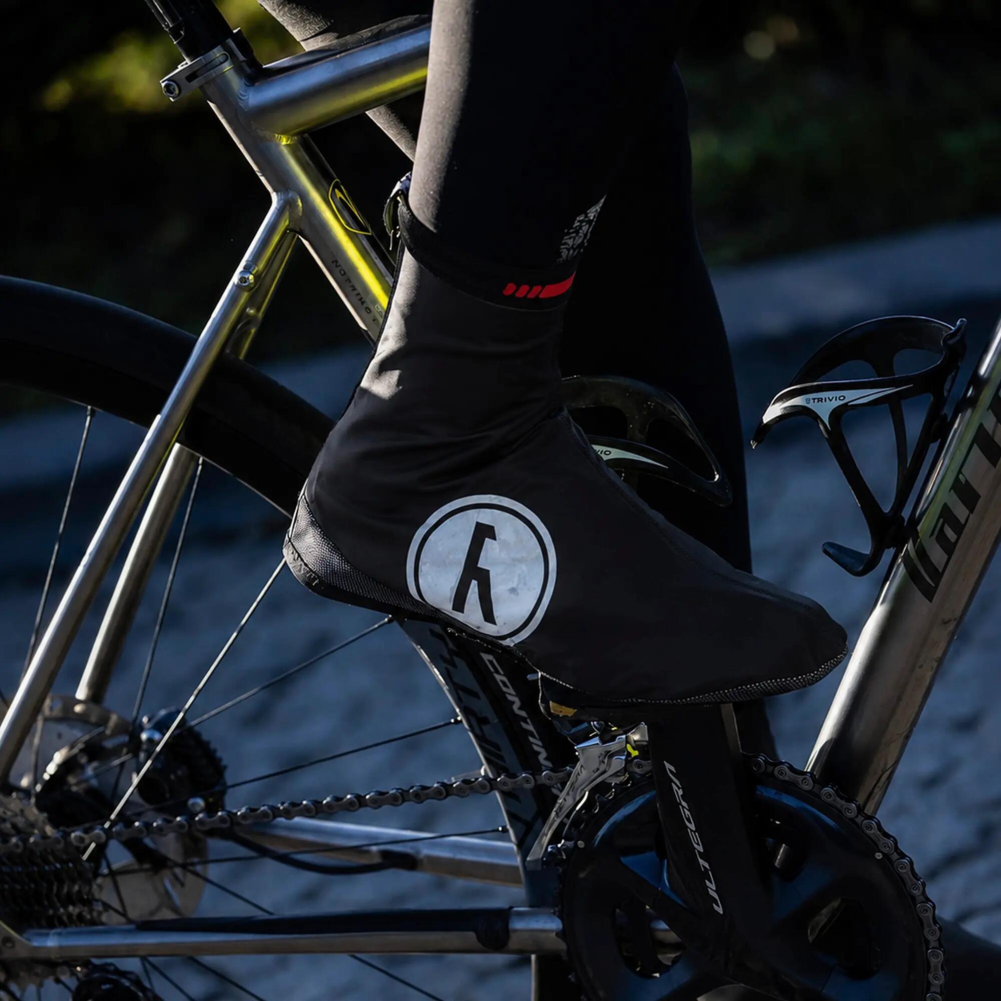 WOWOW - Surchaussures Vélo Noires Imperméables Coupe-Vent Haute Visibilité 4/5