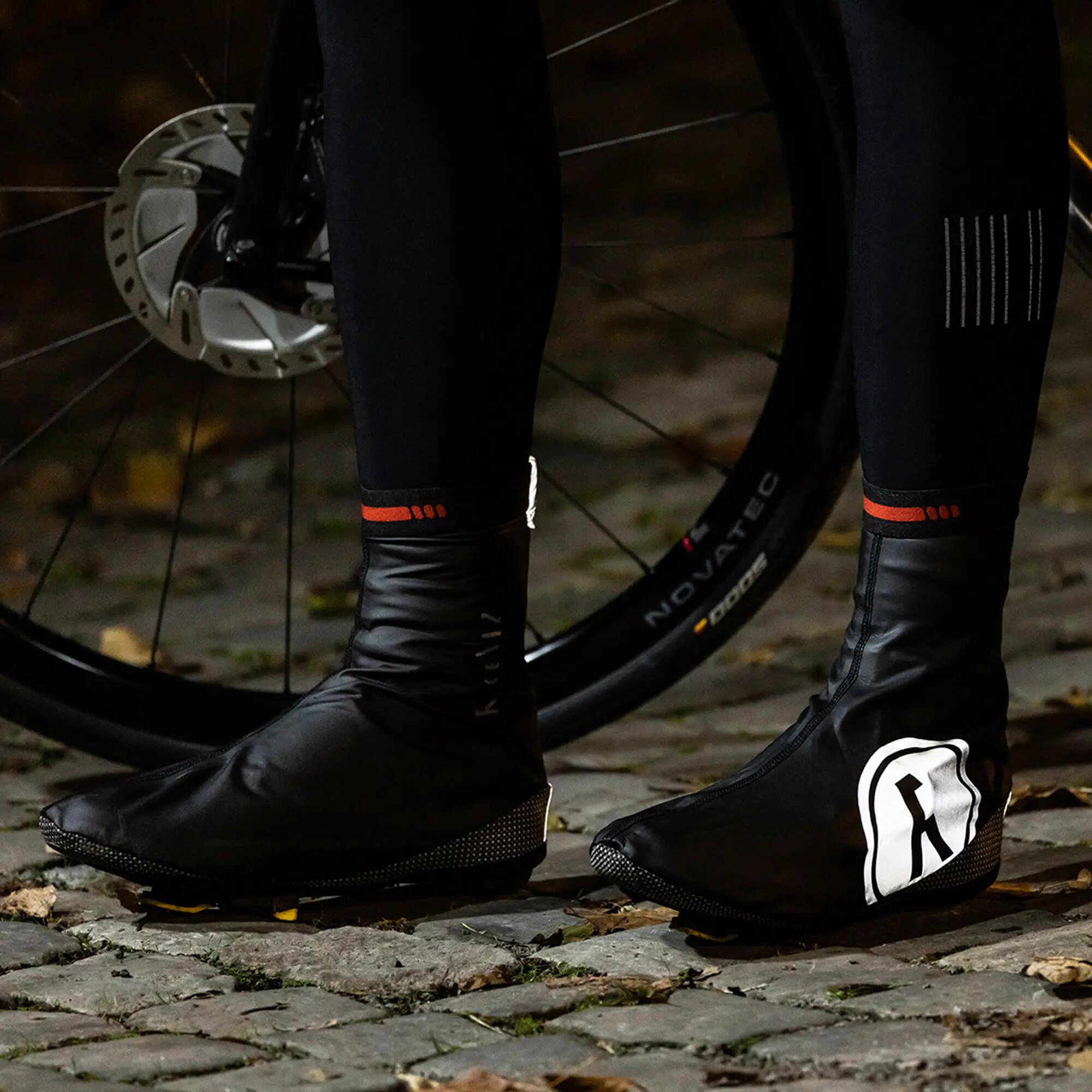 WOWOW - Surchaussures Vélo Noires Imperméables Coupe-Vent Haute Visibilité 3/5