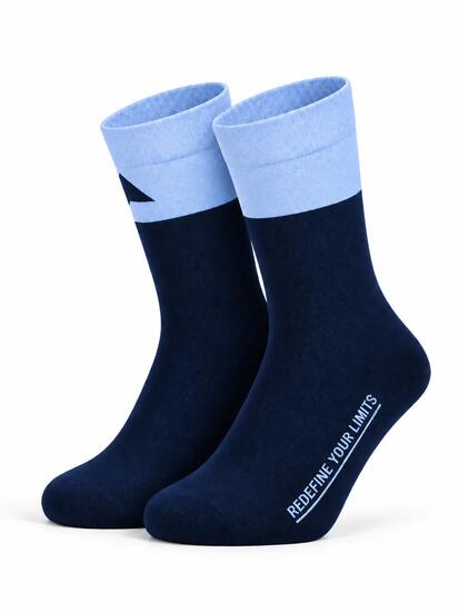 PIPPO Calze da ciclismo in merino blu – Calze traspiranti in lana merino