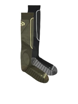 Homme Ski Chaussettes Techniques Mi-bas, Lot de 2 P-50 Grape Leaf_Black