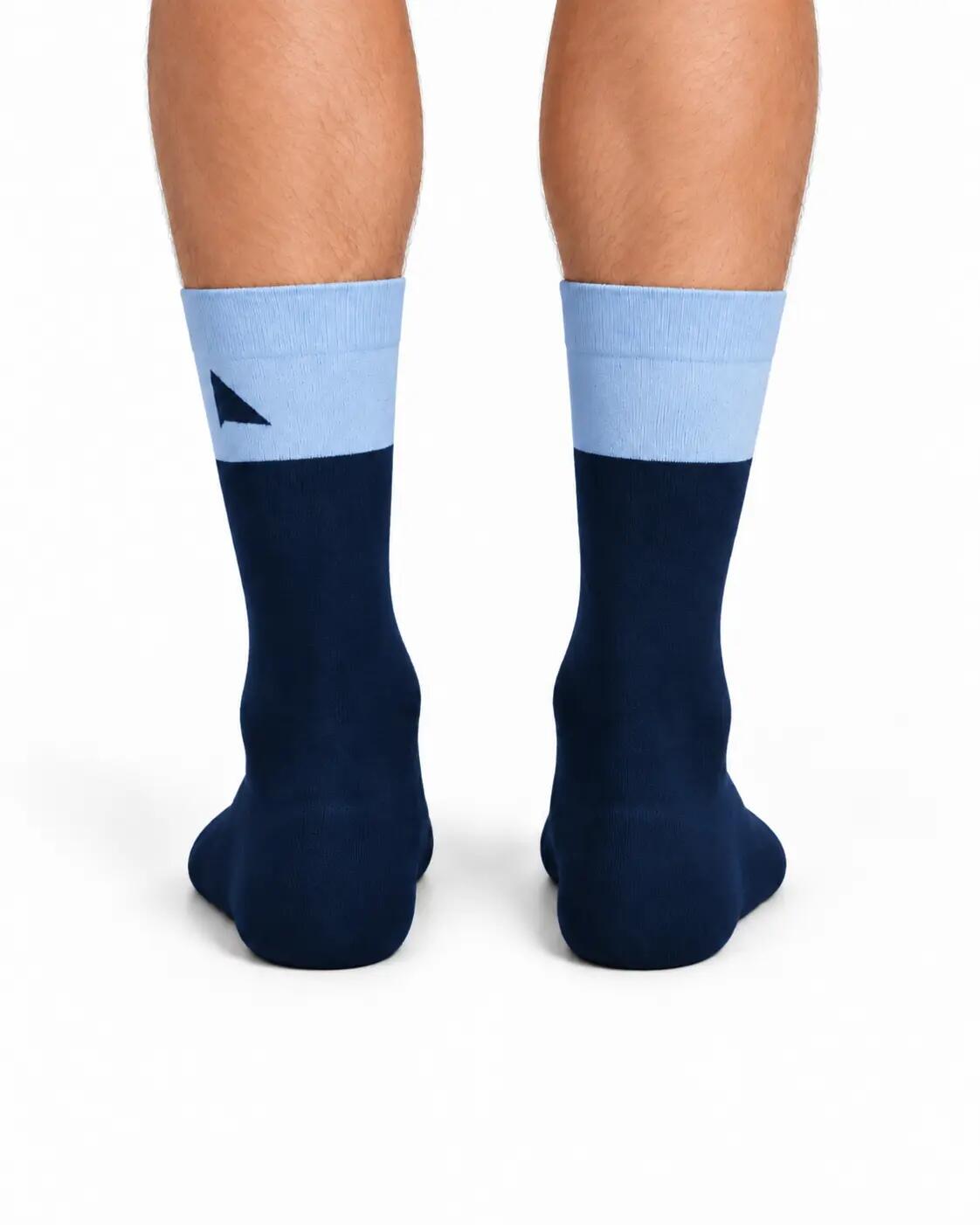 PIPPO Calze da ciclismo in merino blu – Calze traspiranti in lana merino 3/3