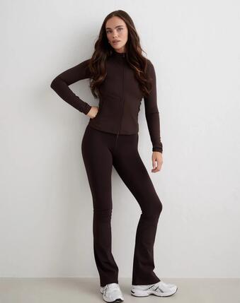 Femme Legging Taille Haute Intérieur Brossé Chaud Évasé Lierre Foncé
