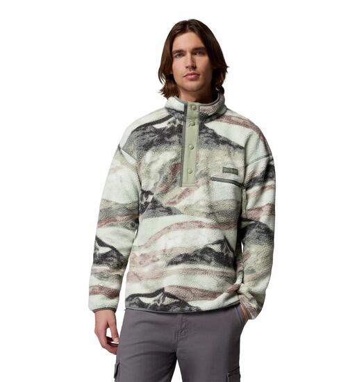 Sweat Polaire Homme Columbia "HELVETIA II PRINTED HALF SNAP FLEECE" S Beige