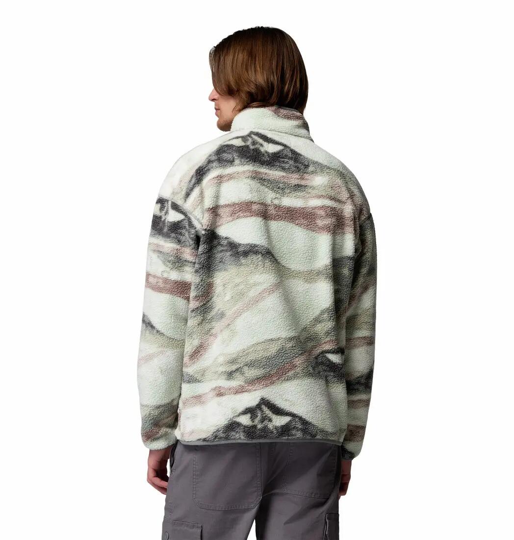 Sweat Polaire Homme Columbia "HELVETIA II PRINTED HALF SNAP FLEECE" XL Beige 2/6