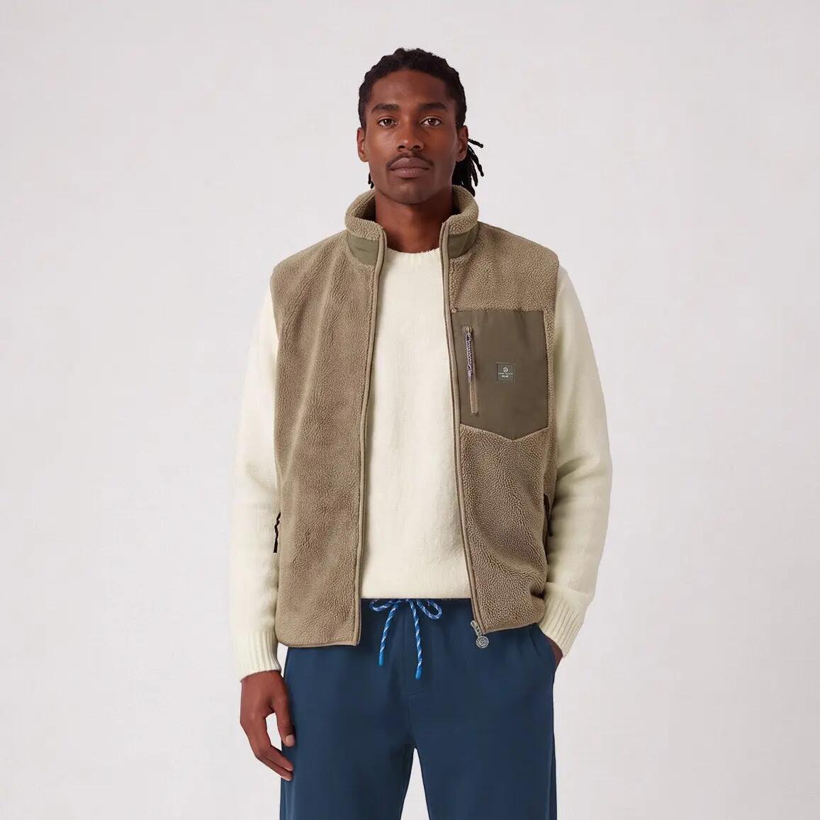 Gilet polaire sherpa Montréal sans manches beige cachemire SBPLAY 2/6