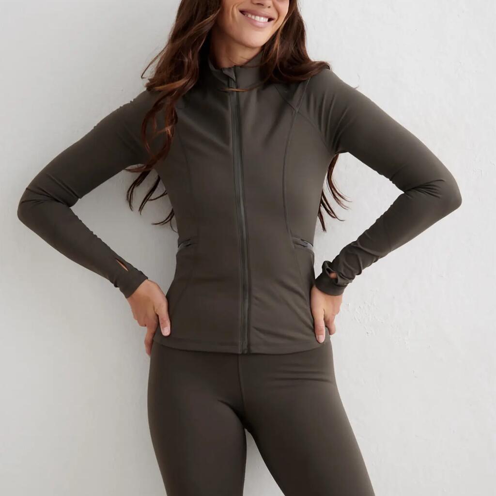Women's Jacket Warming Zip Dark Ivy