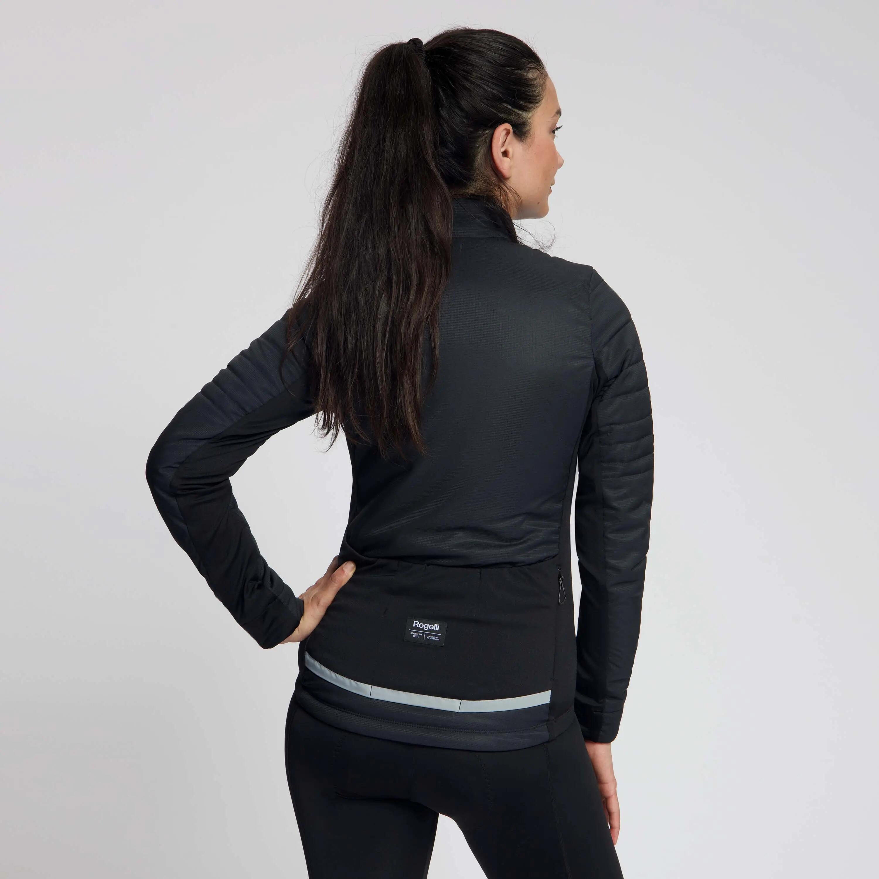 Giacca Invernale Imbottita Ciclismo Donna Element Nera 3/8