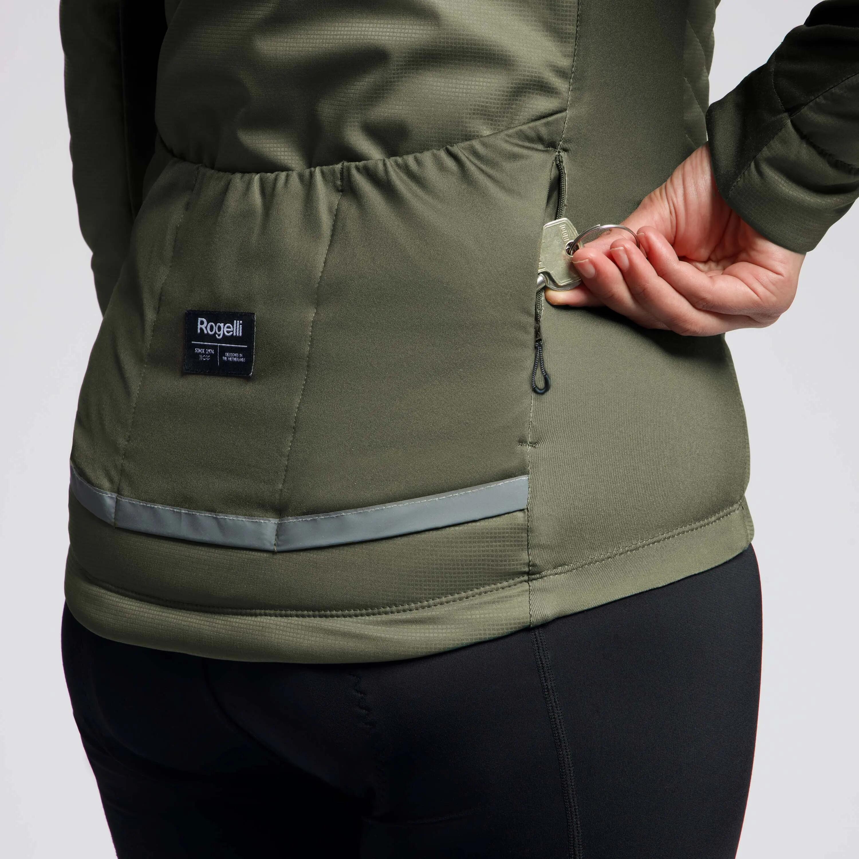 Giacca Invernale Imbottita Ciclismo Donna Element Verde Militare 8/8