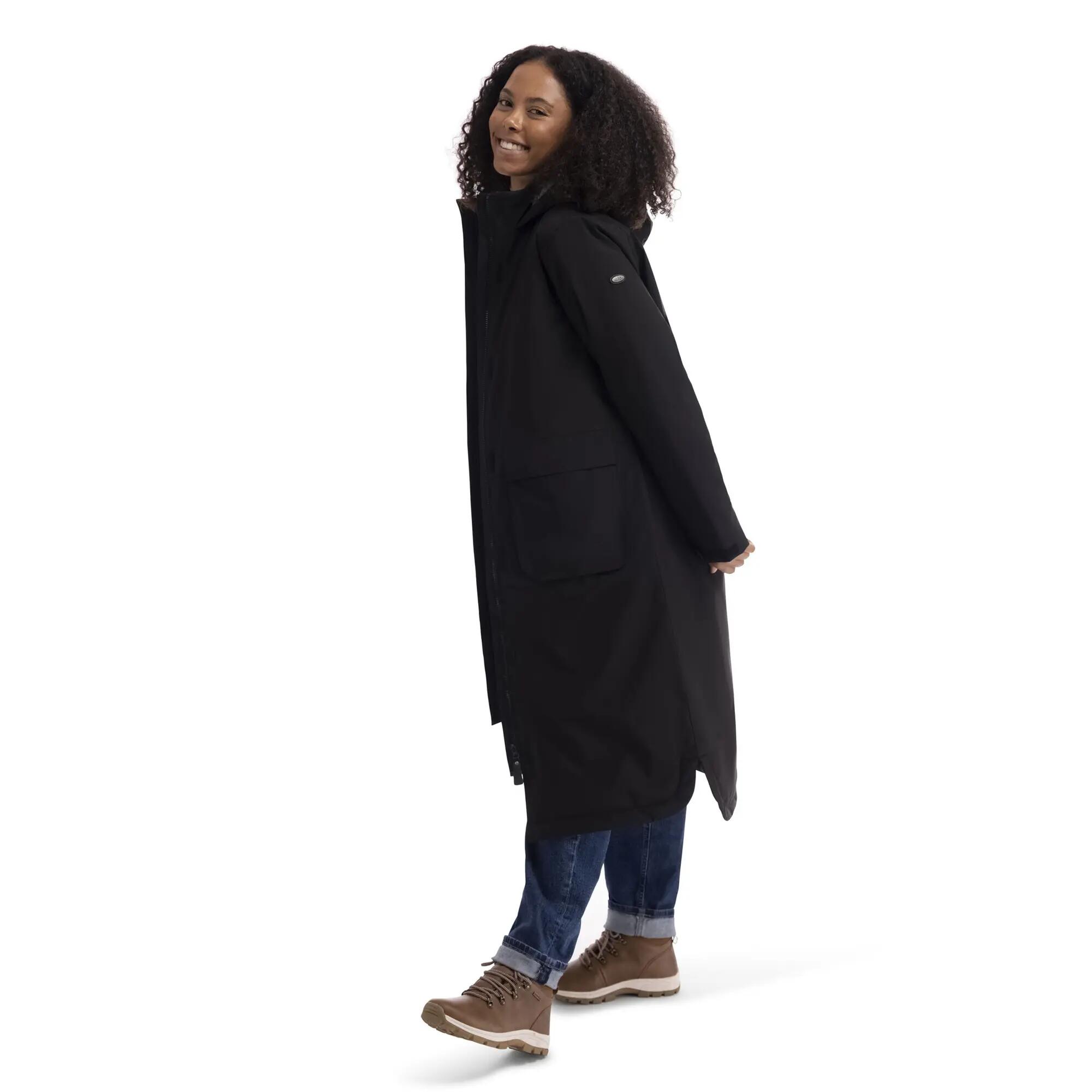 Abby Giacca Impermeabile Linea Lunga Donna Trespass Nero 4/6