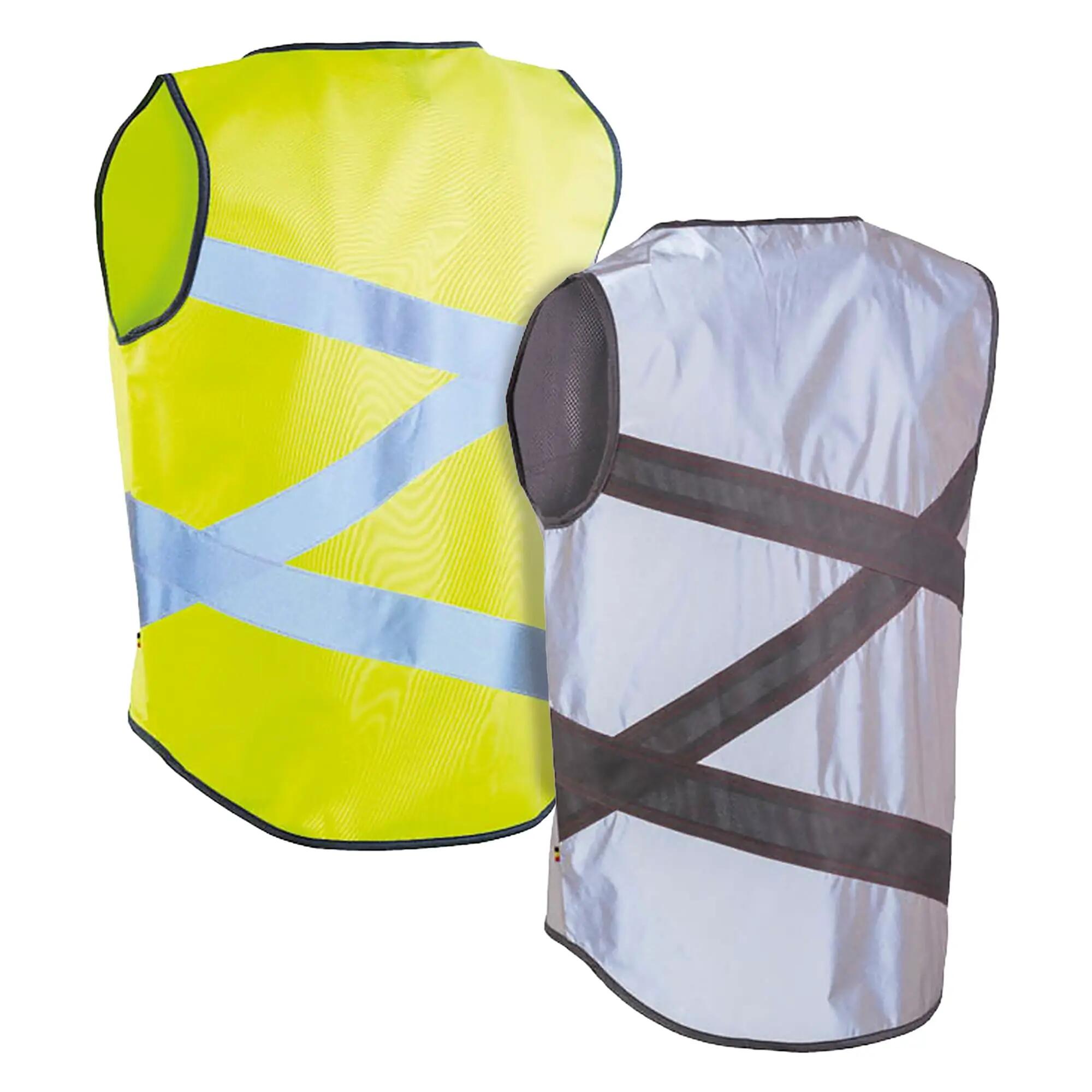 WOWOW - 2 Pack Crossroad Hi Vis Reflective Cycling Vests Yellow Silver 2/5