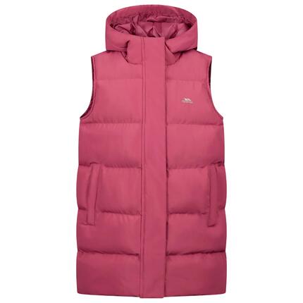 Veste Matelassée Et Unie À Capuche Sans Manches MOYRA Fille (Rose Foncé)