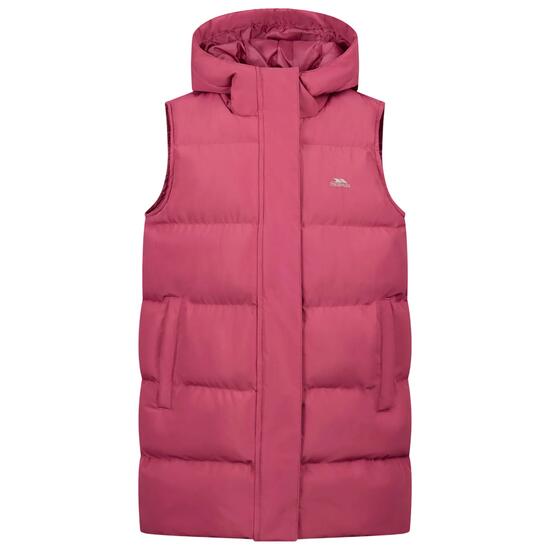 Veste Matelassée Et Unie À Capuche Sans Manches MOYRA Fille (Rose Foncé)