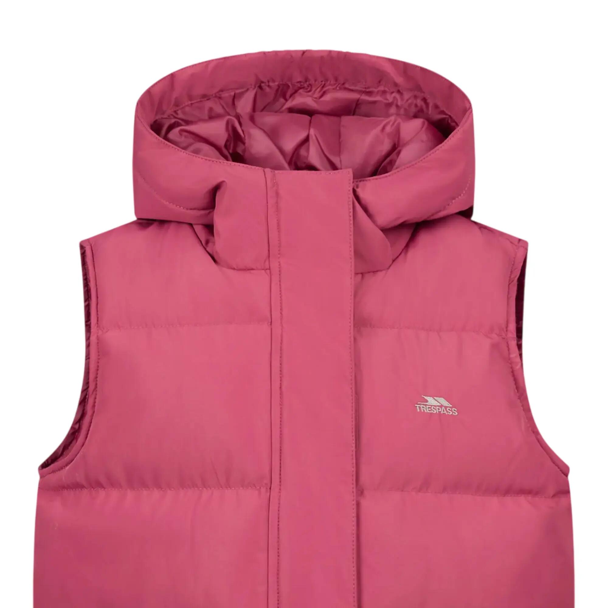 Veste Matelassée Et Unie À Capuche Sans Manches MOYRA Fille (Rose Foncé) 3/5
