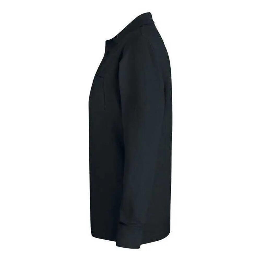 Polo Manches Longues BASIC Adulte (Noir) 4/4