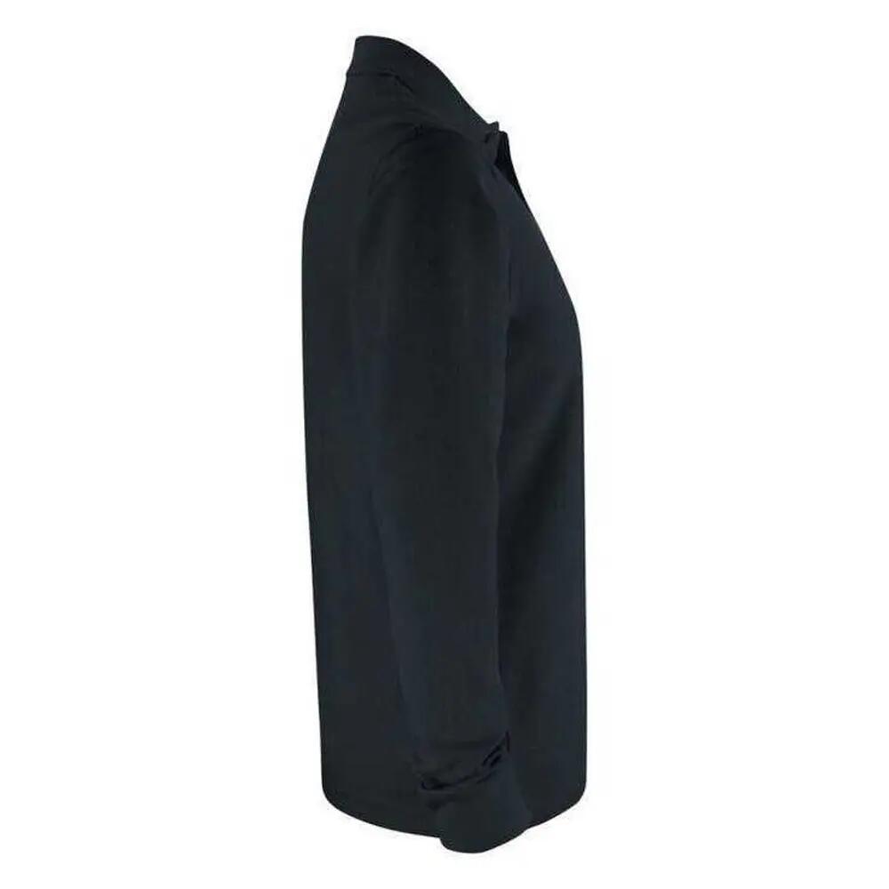 Polo Manches Longues BASIC Adulte (Noir) 3/4