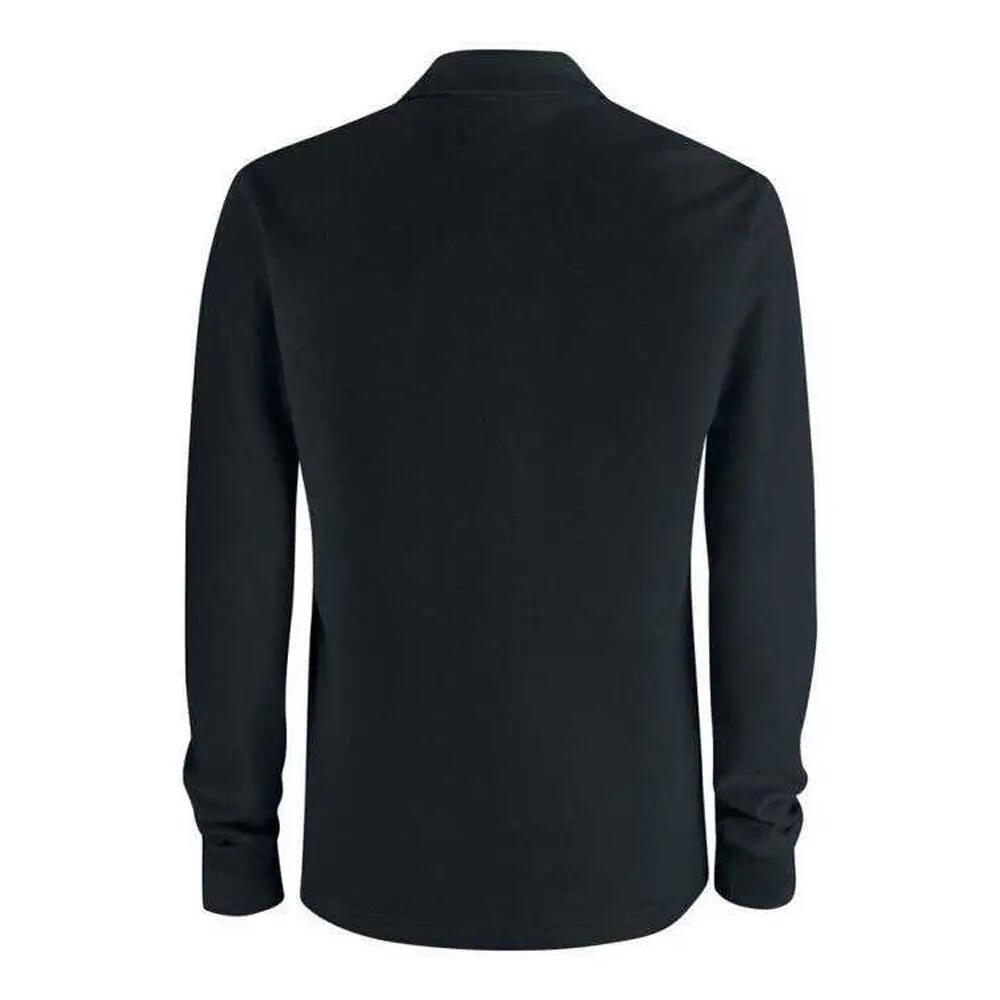 Polo Manches Longues BASIC Adulte (Noir) 2/4