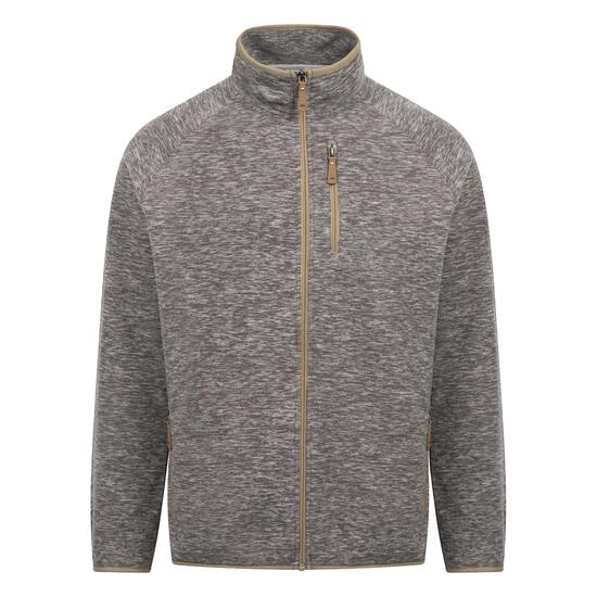 Veste polaire COCHRANE Trespass Homme gris chiné col montant