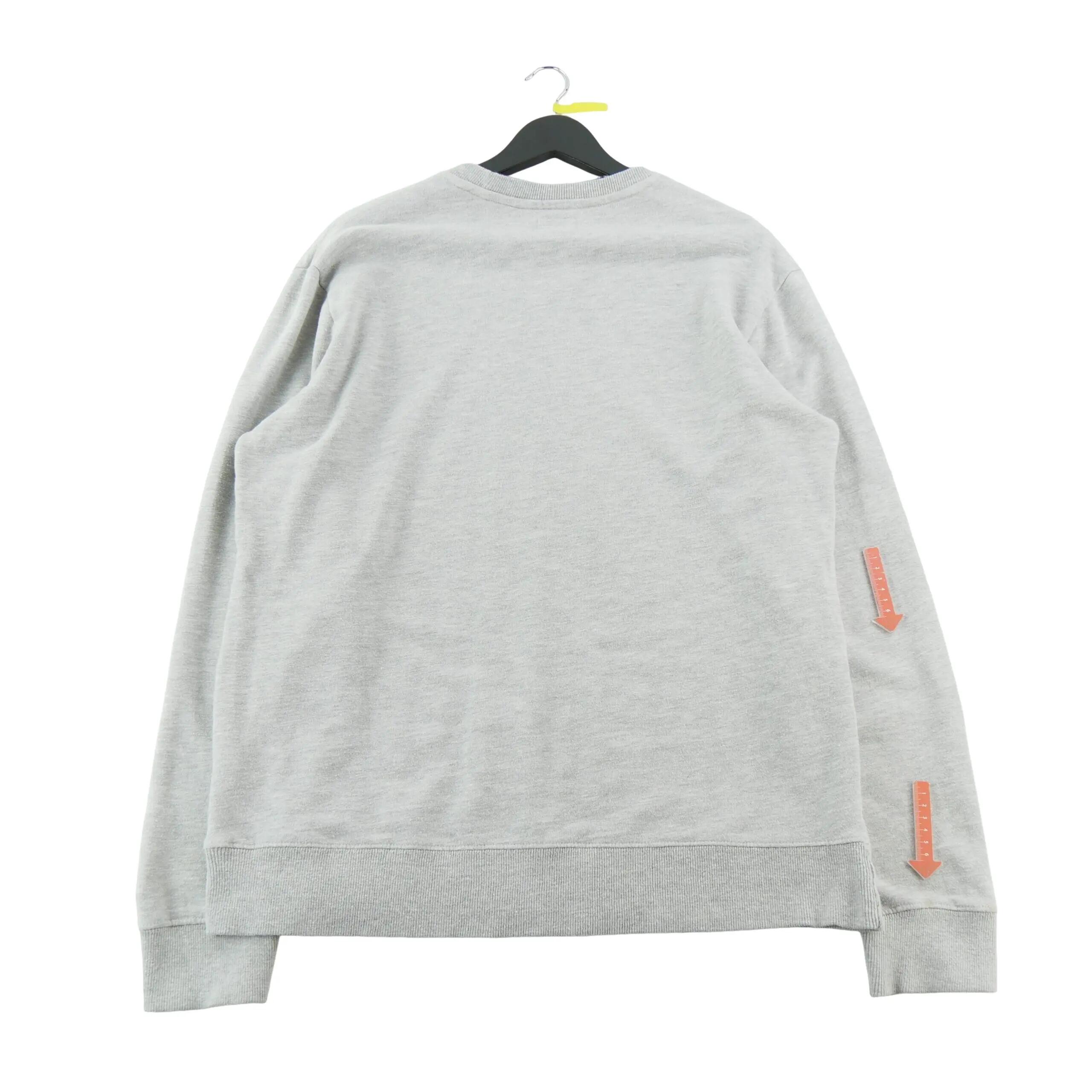 Tweedehands - Heren Sweatshirt Logo Script geborduurd Grijs - Goede staat 7/11
