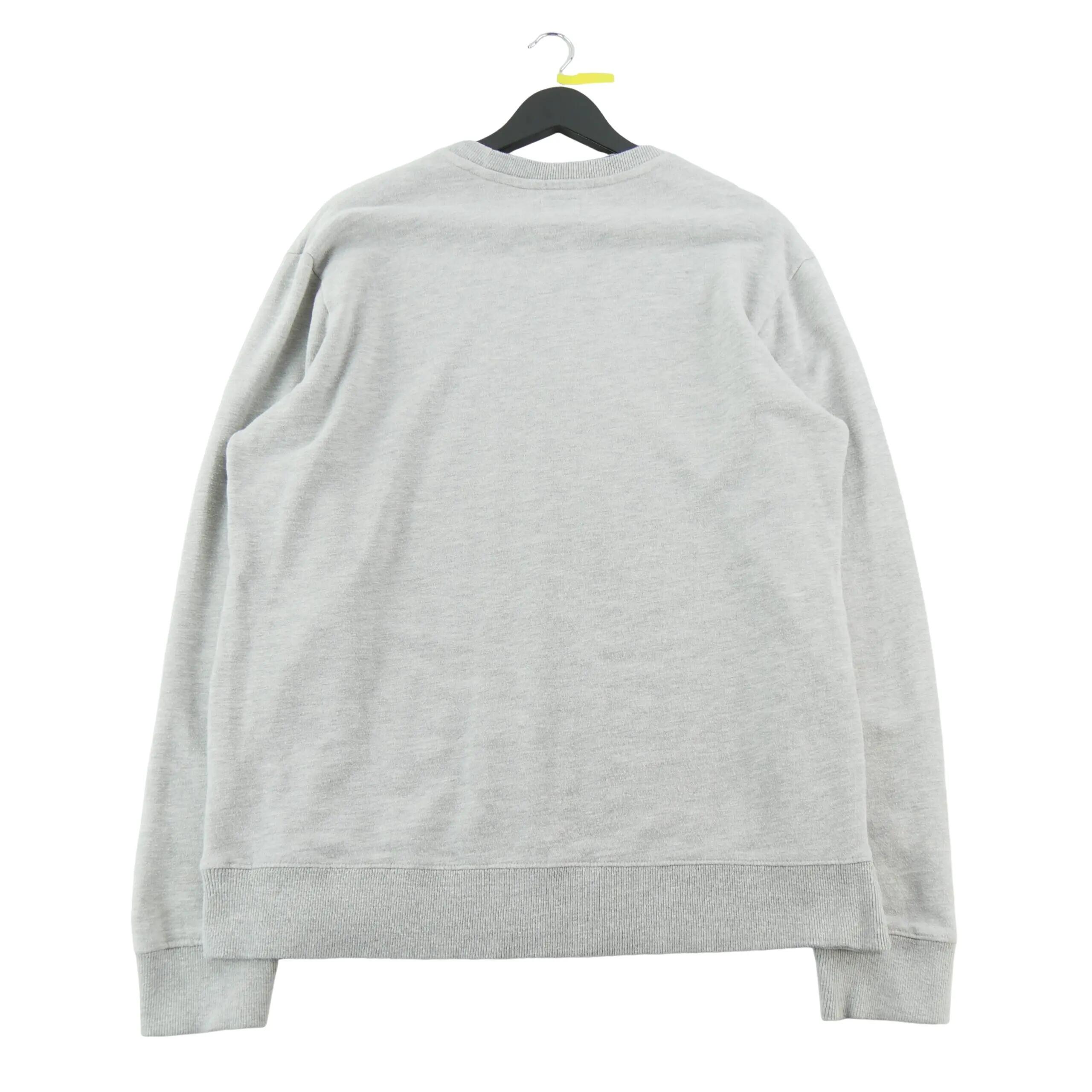 Tweedehands - Heren Sweatshirt Logo Script geborduurd Grijs - Goede staat 2/11