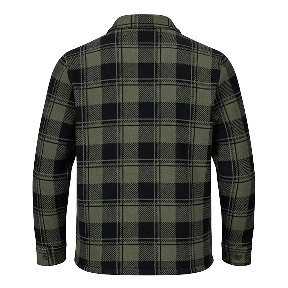 Camicia A Quadri Sherpa Foderata In Pile Uomo Speero Verde 2/3