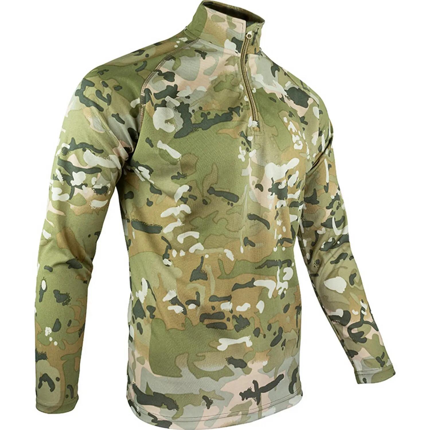 Mens Armour Camo Mesh Quarter Zip Midlayer (Coyote) 4/4
