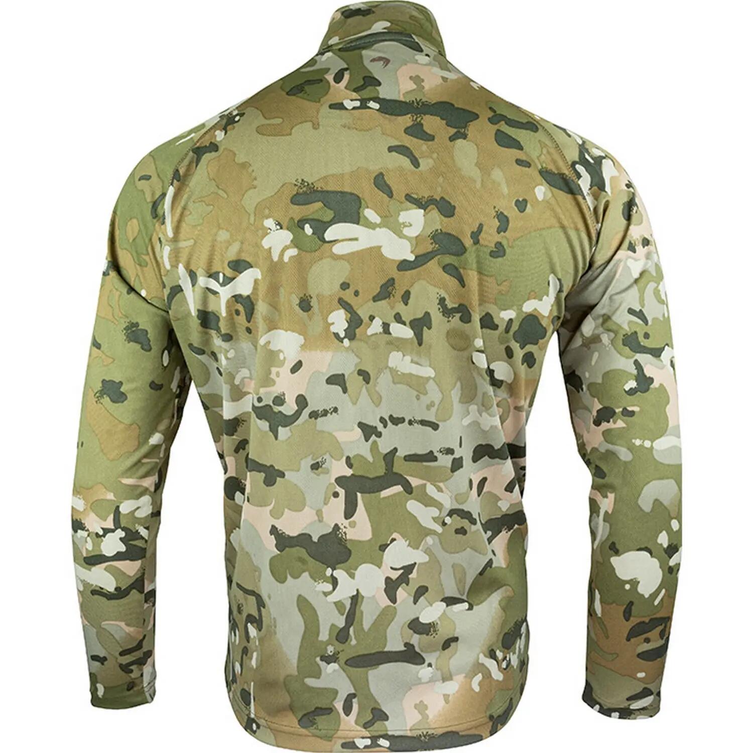 Mens Armour Camo Mesh Quarter Zip Midlayer (Coyote) 2/4