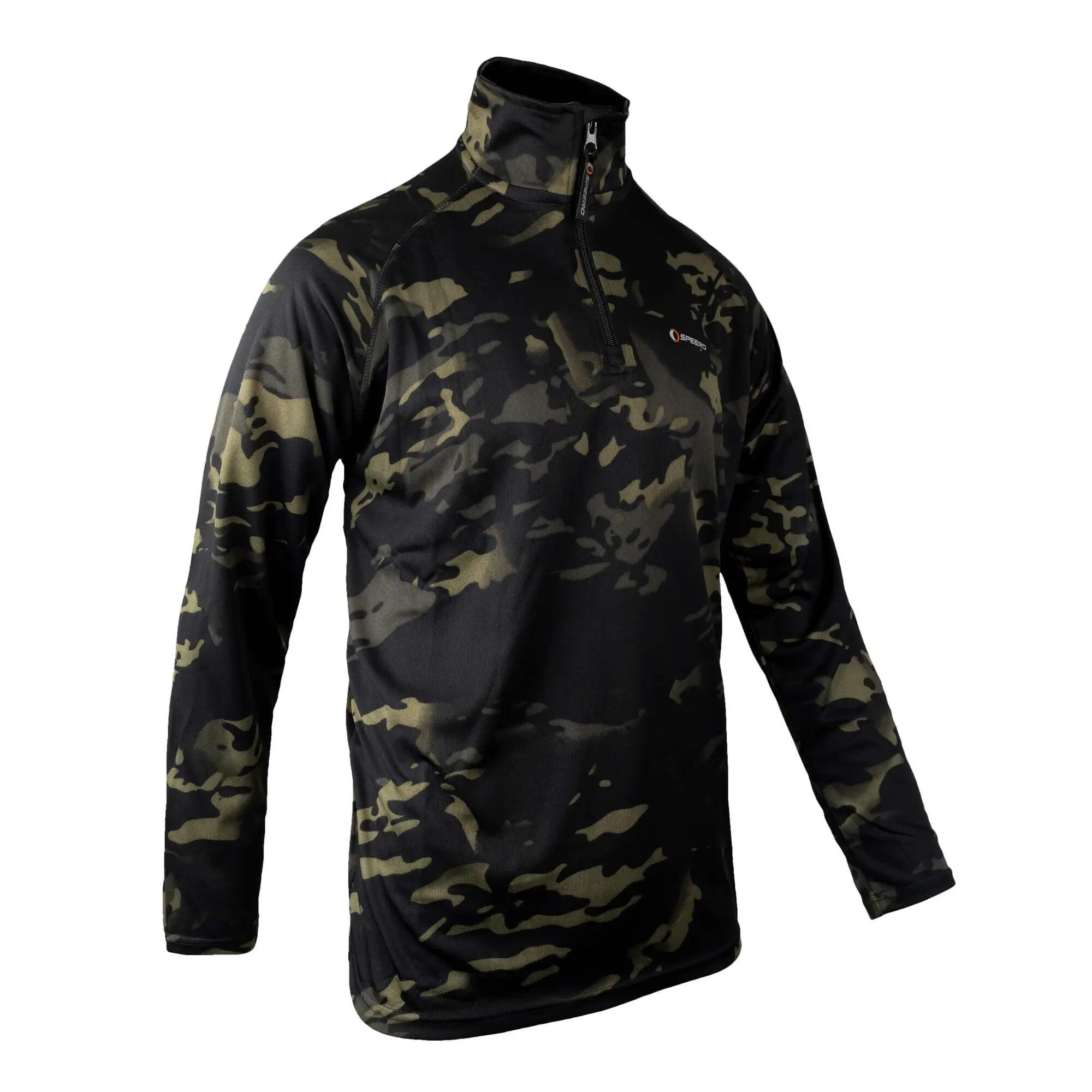 Midlayer Camo Cerniera Ad Un Quarto Uomo Speero Armour Nero 4/4