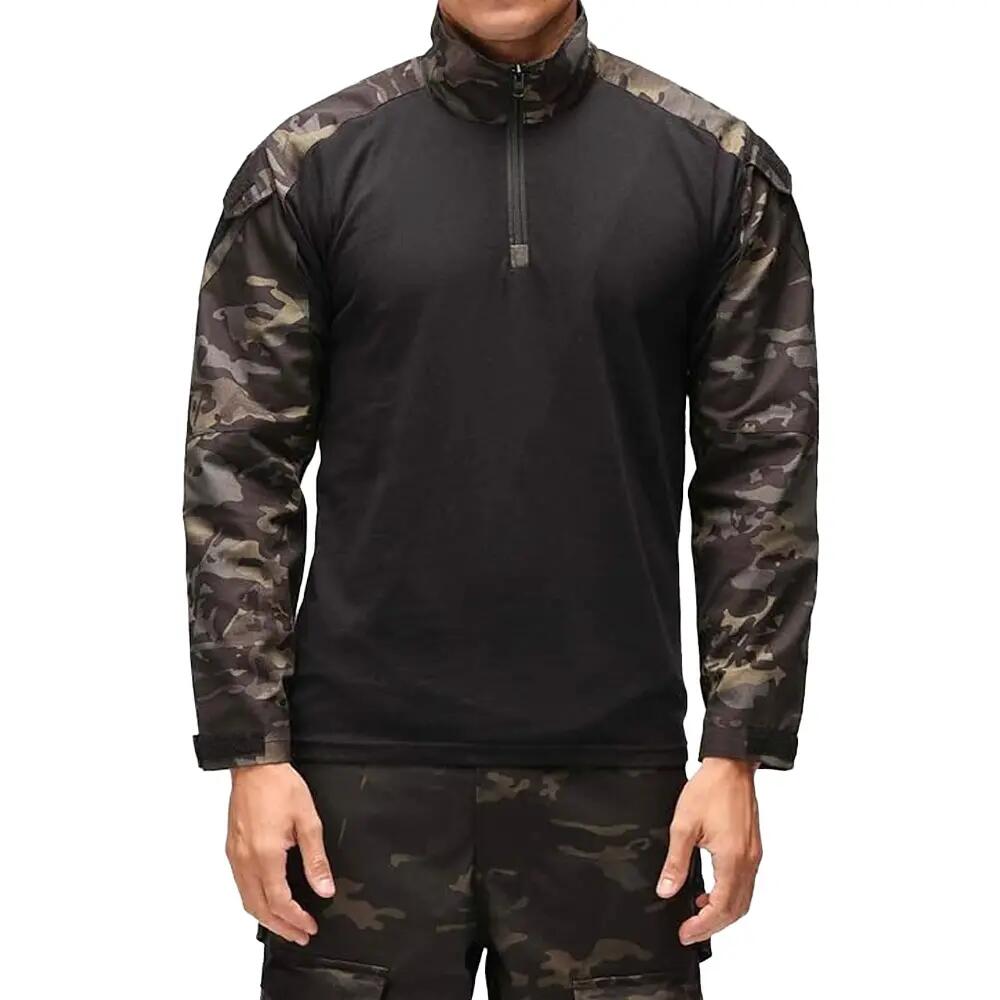 Mens Special Ops Quarter Zip LongSleeved TShirt (Black) 2/2