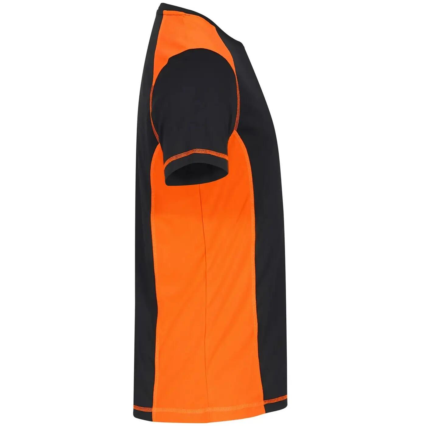 Mens Ambition Contrast Panel polyester TShirt (Visibility Orange) 4/4