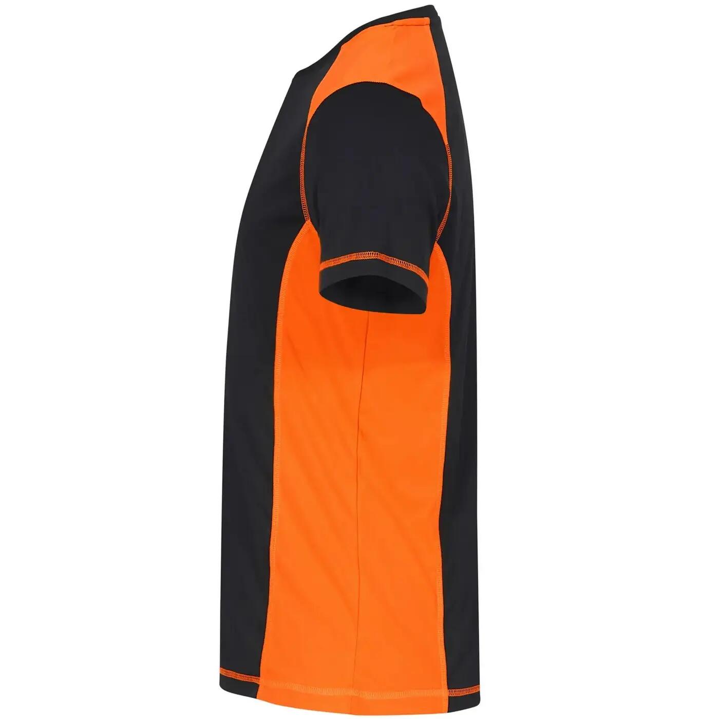 Mens Ambition Contrast Panel polyester TShirt (Visibility Orange) 3/4