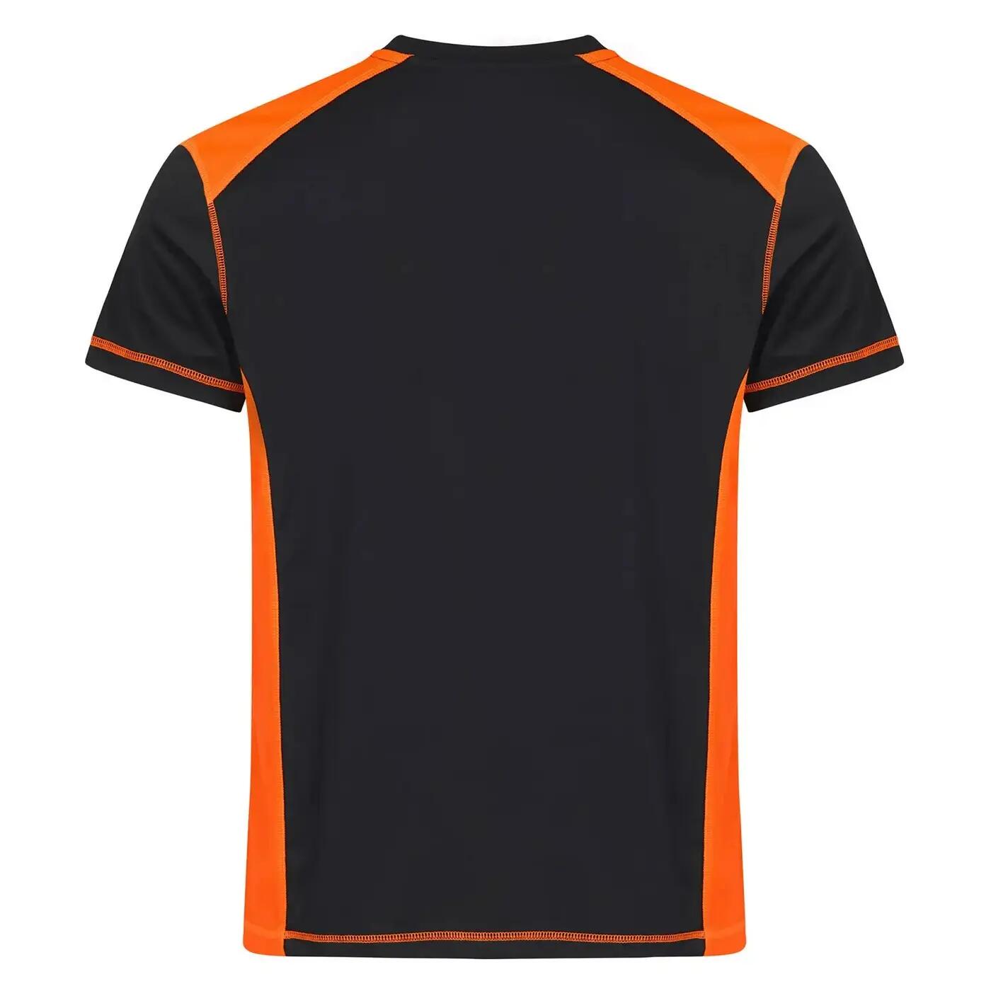 Mens Ambition Contrast Panel polyester TShirt (Visibility Orange) 2/4