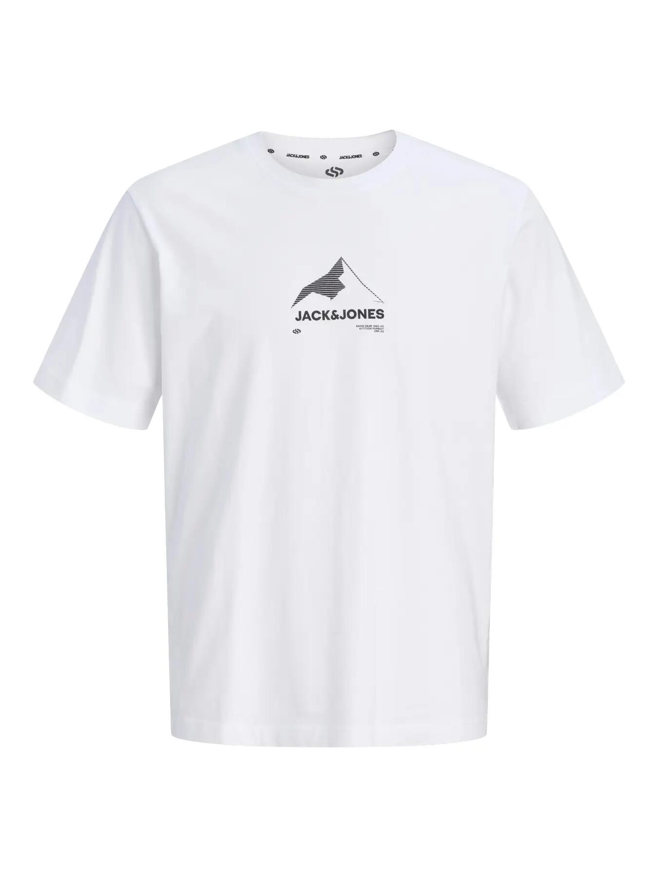 Homme Ski T-shirt Coton Bio et Col Rond Tignes B-36 3 Black-Bright Whi-Dove 1/4