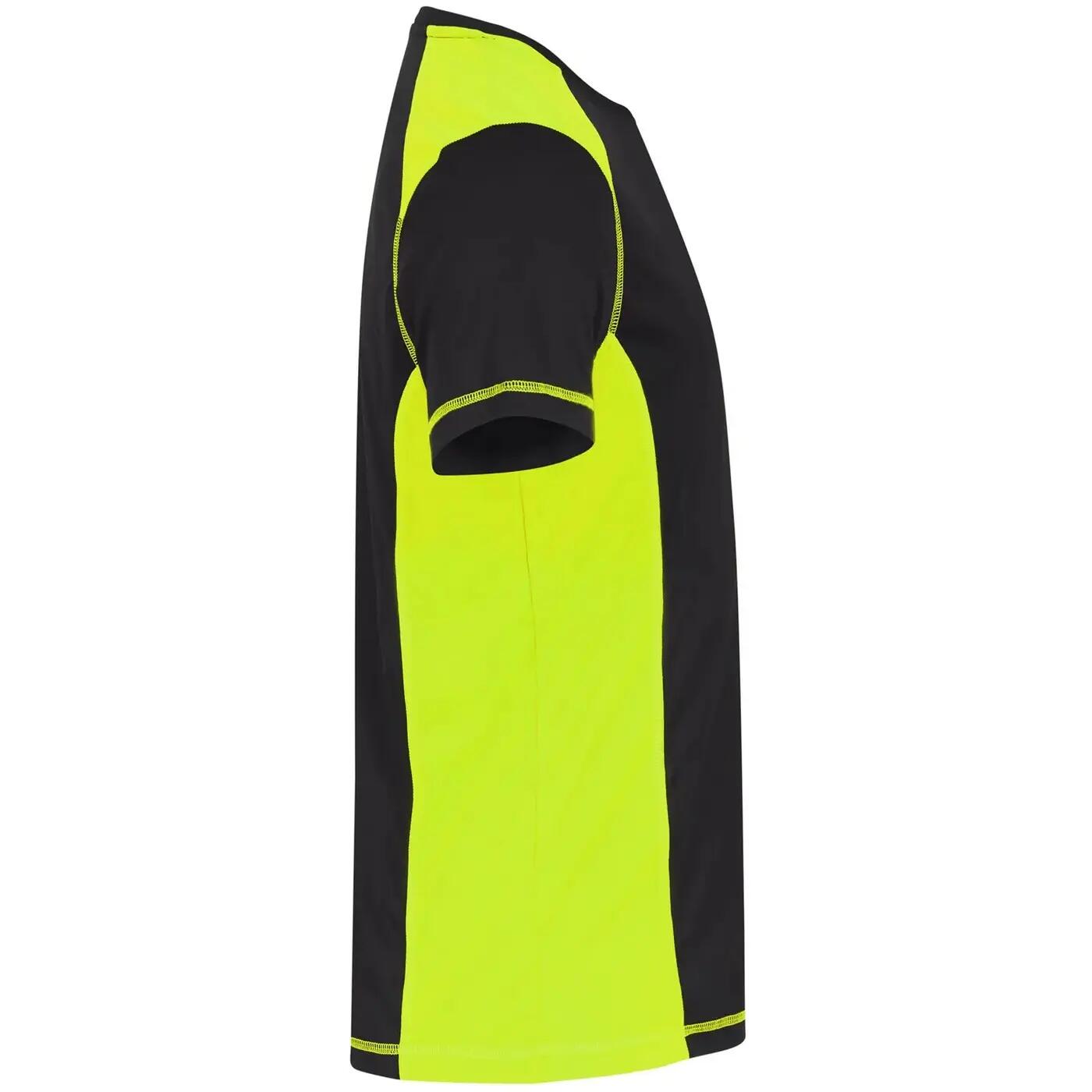 Mens Ambition Contrast Panel polyester TShirt (Visibility Yellow) 4/4
