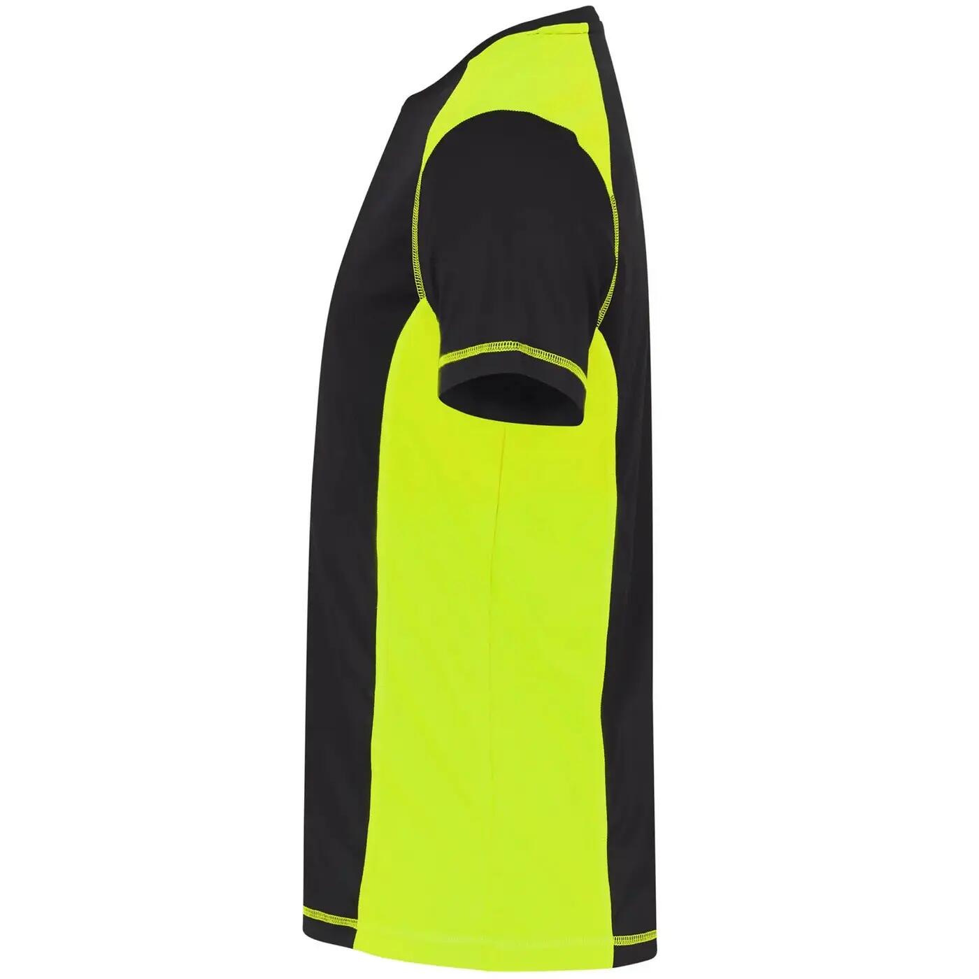 Mens Ambition Contrast Panel polyester TShirt (Visibility Yellow) 3/4