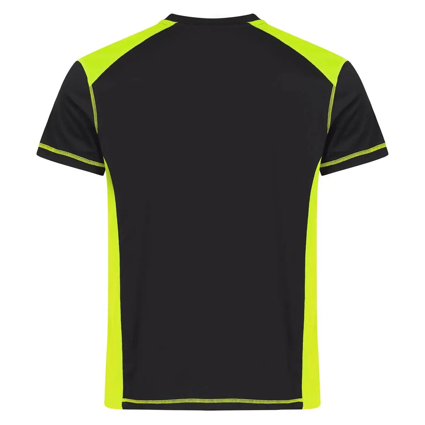 Mens Ambition Contrast Panel polyester TShirt (Visibility Yellow) 2/4
