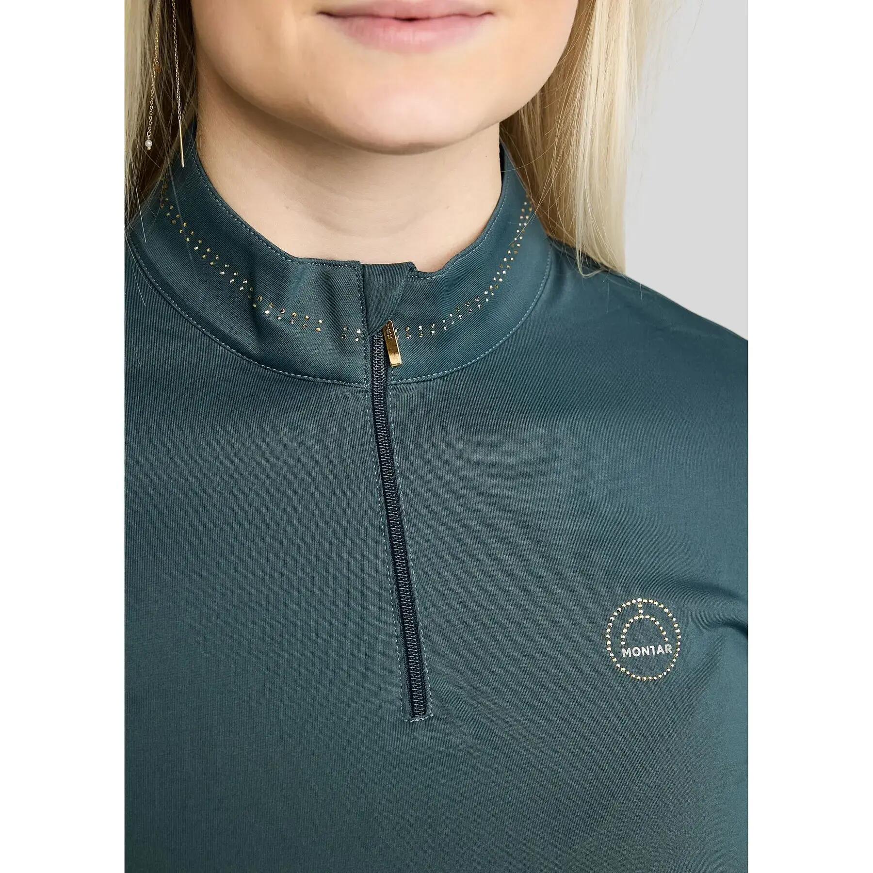 Polo d'équitation manches longues femme Montar Everline 2/4