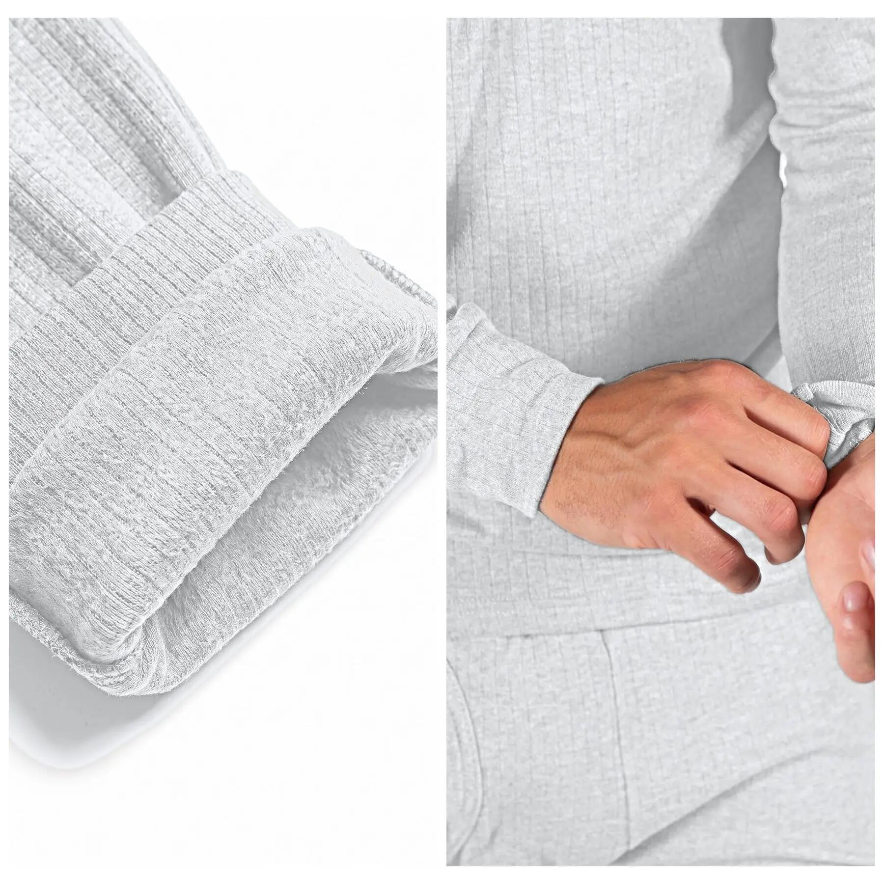 Herren Skiunterwäsche Set Unterhemd und lange Unterhose Innenfleece Rippstrick 4/5
